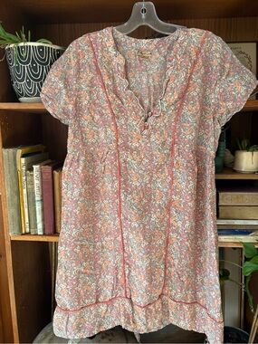 Vintage Y2K April Cornell Floral CottageCore Mini Dress M